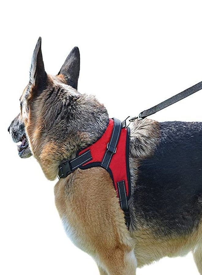 Smart Pups Dog Harness - Double Padded Vest with Adjustable Neck and Chest Reflective Soft Breathable Mesh, Easy Control Chest Body Belt (Red) - 40-48 Neck - Image 5